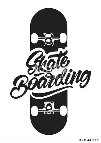 354x500 Black And White Skateboarding With Skate Illustration For T Shirt
