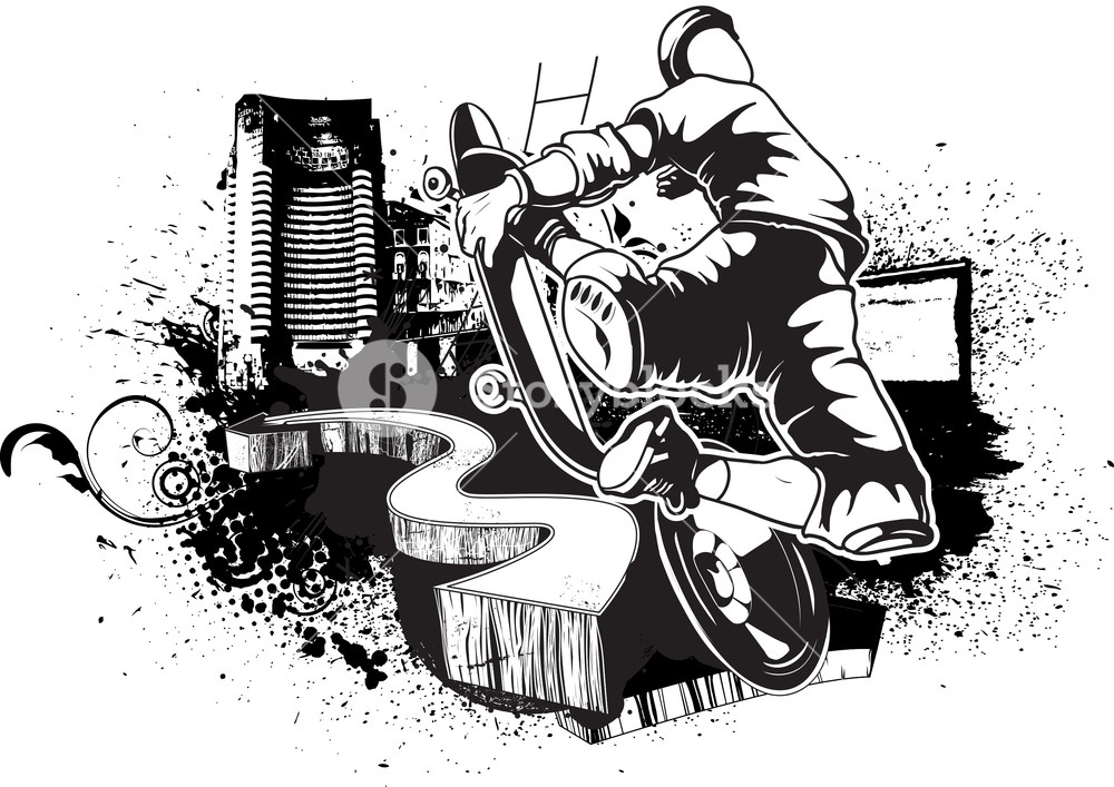 1000x707 Skater Vector Royalty Free Stock Image