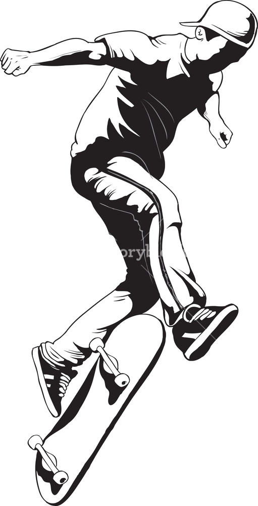 511x1000 Vector Skater Royalty Free Stock Image