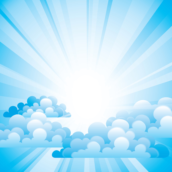600x600 White Clouds With Blue Sky Vector Background Free Download