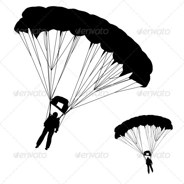 590x590 Skydiver Silhouettes Parachuting