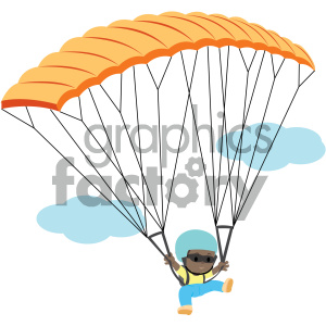 300x300 African American Boy Skydiving Vector Illustration Clipart