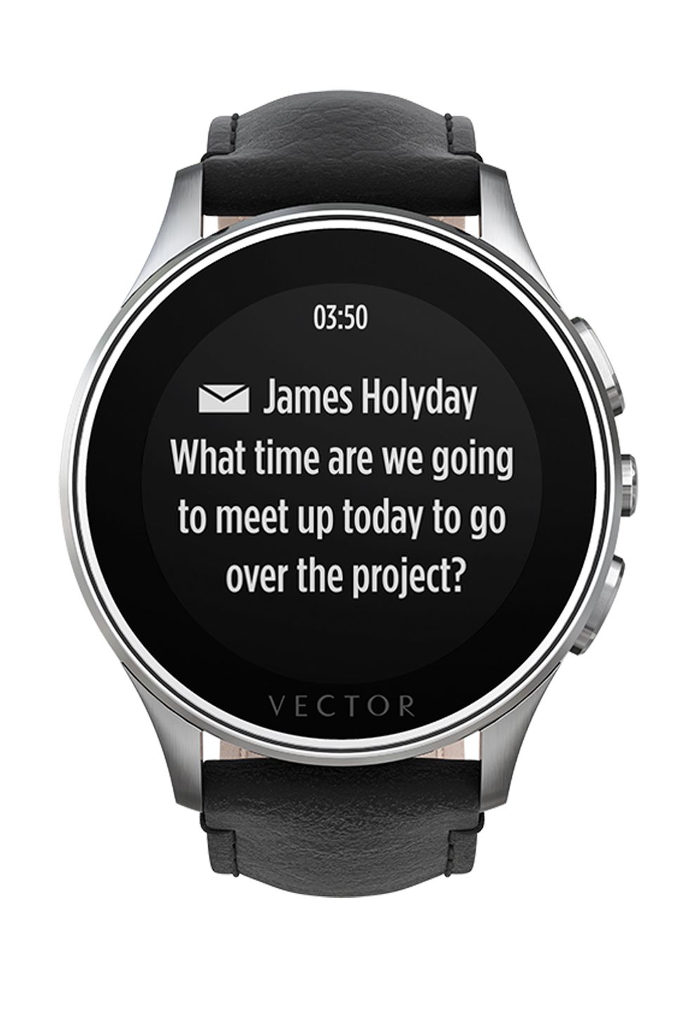 Ceas Smartwatch Vector Luna, Argintiu, Curea Piele Neagra 990x1436 Ceas Smartwatch Vector Luna, Argintiu, Curea Piele Neagra