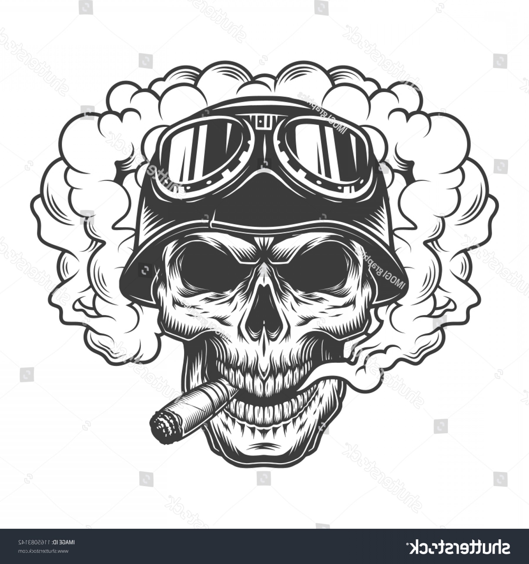 1800x1920 Skull Smoke Cloud Biker Helmet Vector Newwaysys