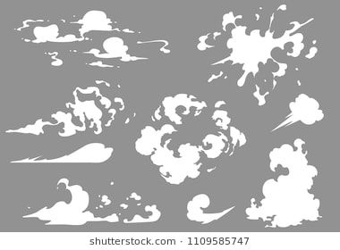 380x280 Vector Smoke Set Special Effects Template Cartoon Steam Clouds