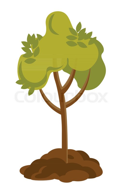 518x800 Tree Growing In The Soil Vector Stock Vector Colourbox