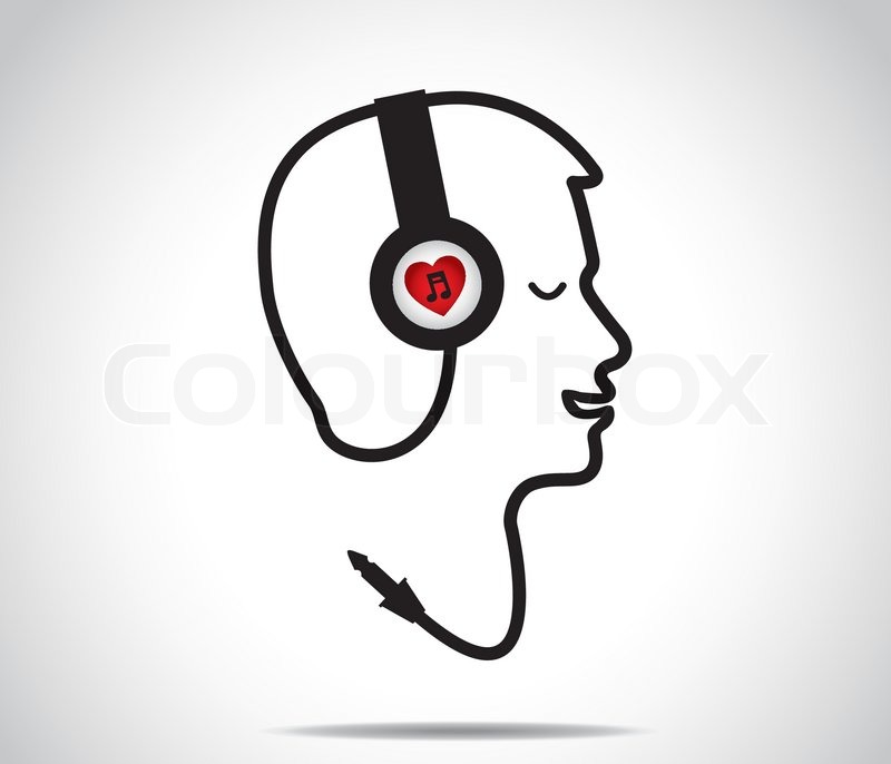 800x686 Headphones With Love Music Symbol And Stock Vector Colourbox