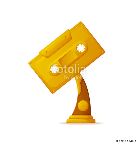 480x500 Trophy For Songs Vector, Reward For Achievements Of Musicians