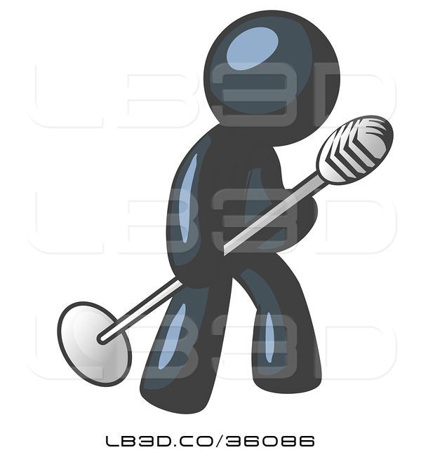 600x652 Vector Illustration Of Navy Blue Guy In A Tie, Singing Songs