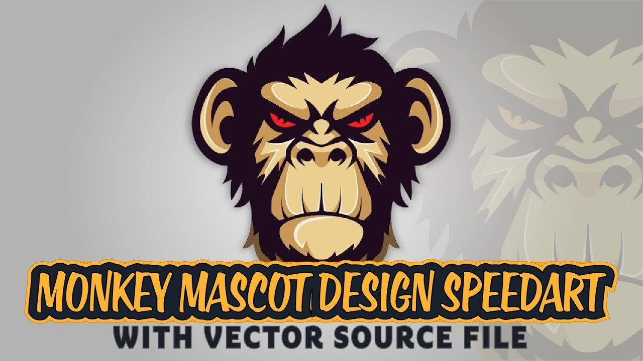 1280x720 Monkey Head Logo Design