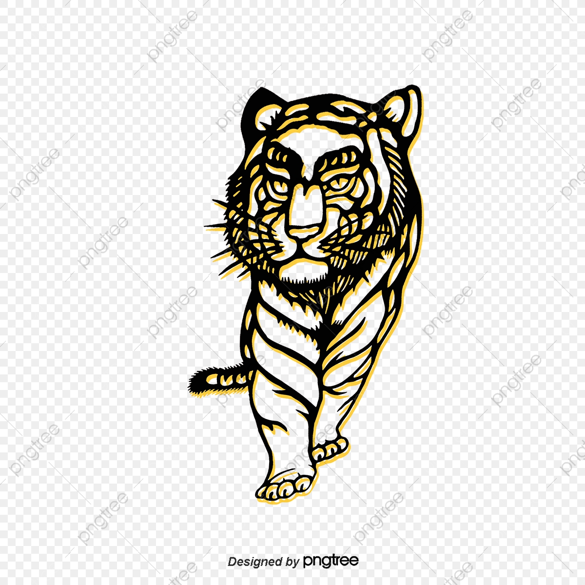 1200x1200 Vector With Source Tiger, Tiger Vector, Tiger Clipart, Line