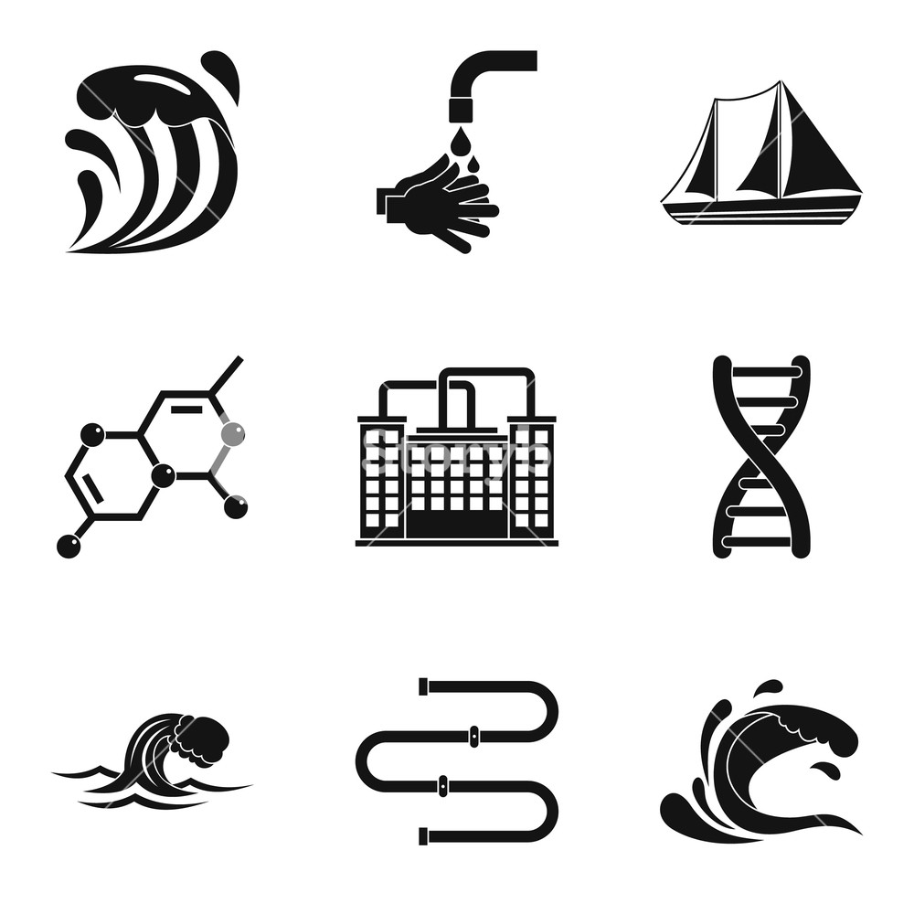 1000x1000 Water Source Icons Set Simple Set Of Water Source Vector Icons