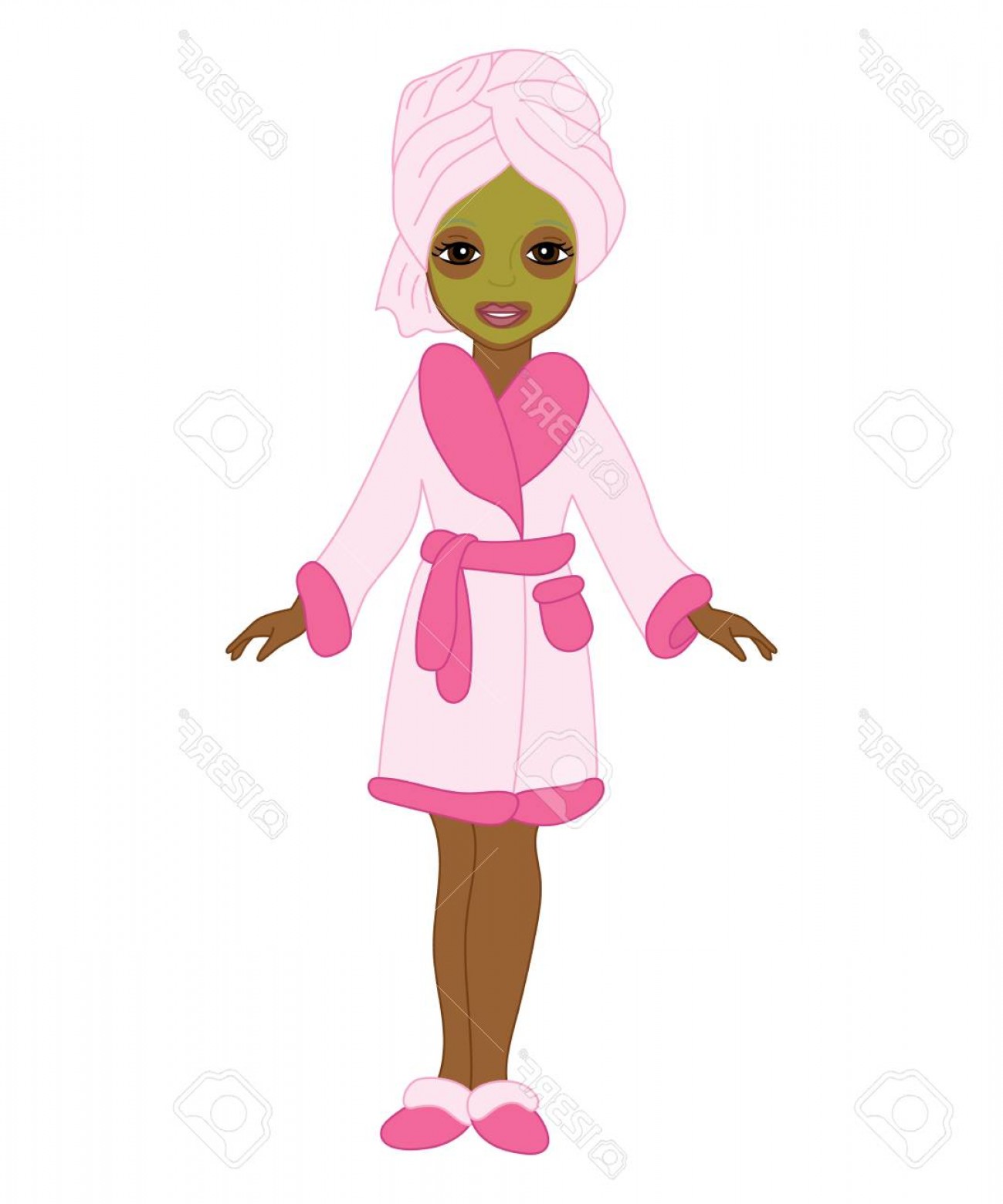 1299x1560 Photostock Vector Vector African American Spa Girl Doing Face