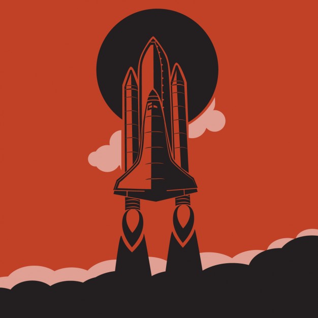 626x626 Space Rocket Retro Background Vector Free Download