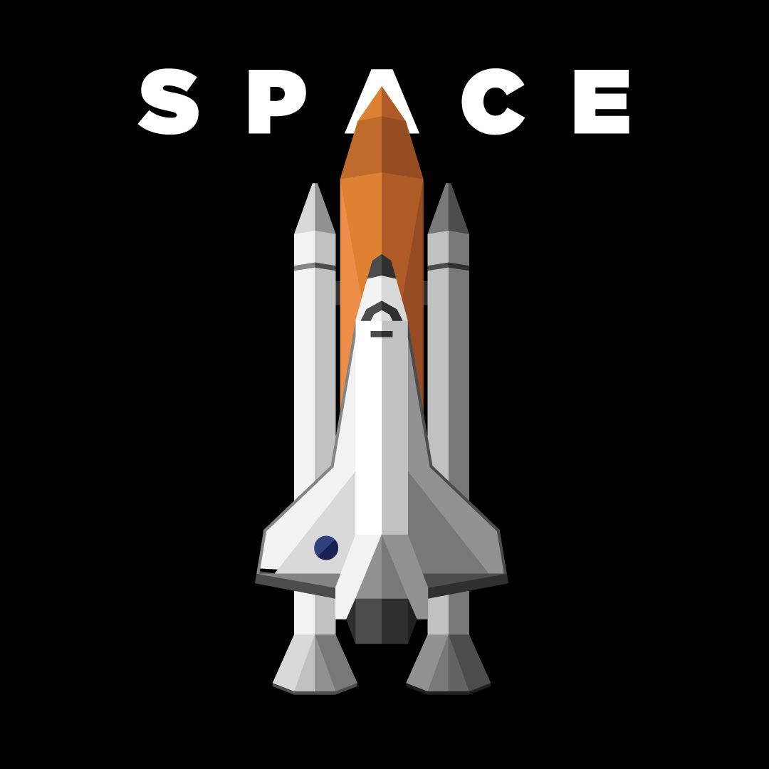 1080x1080 Vector Space Shuttle On Behance Illustrations In Space