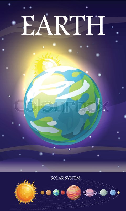 480x800 Earth Planet Third Planet From Sun, Stock Vector Colourbox