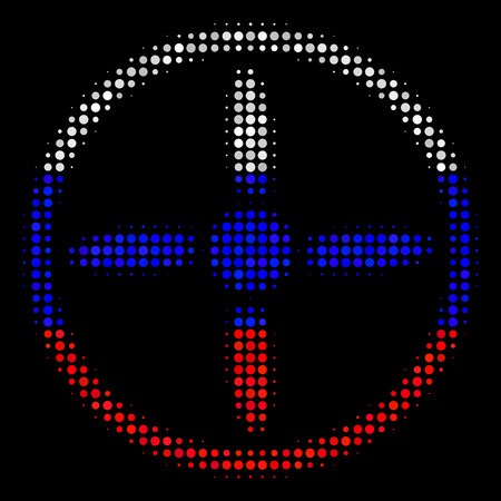 450x450 Halftone Drone Screw Icon Colored In Russian Official Flag Colors