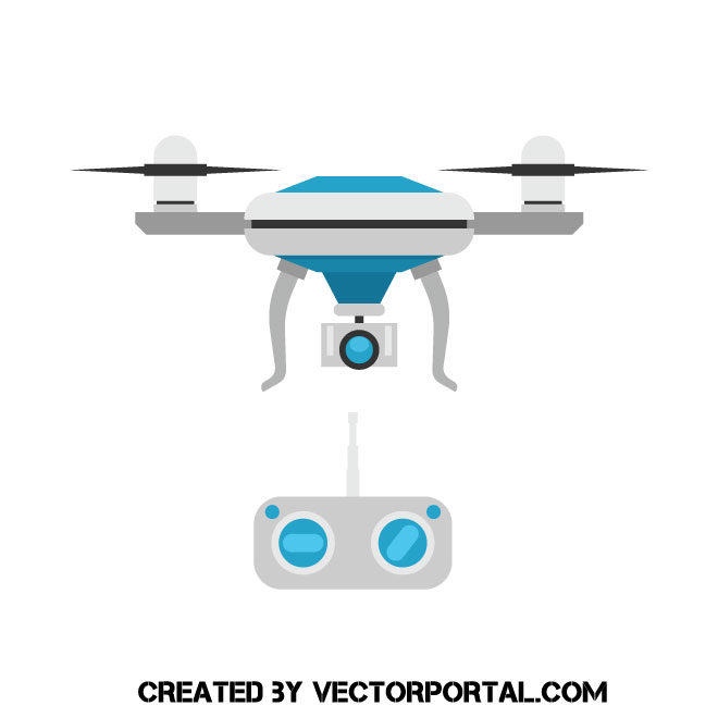660x660 Quadcopter With Camera Vector Image