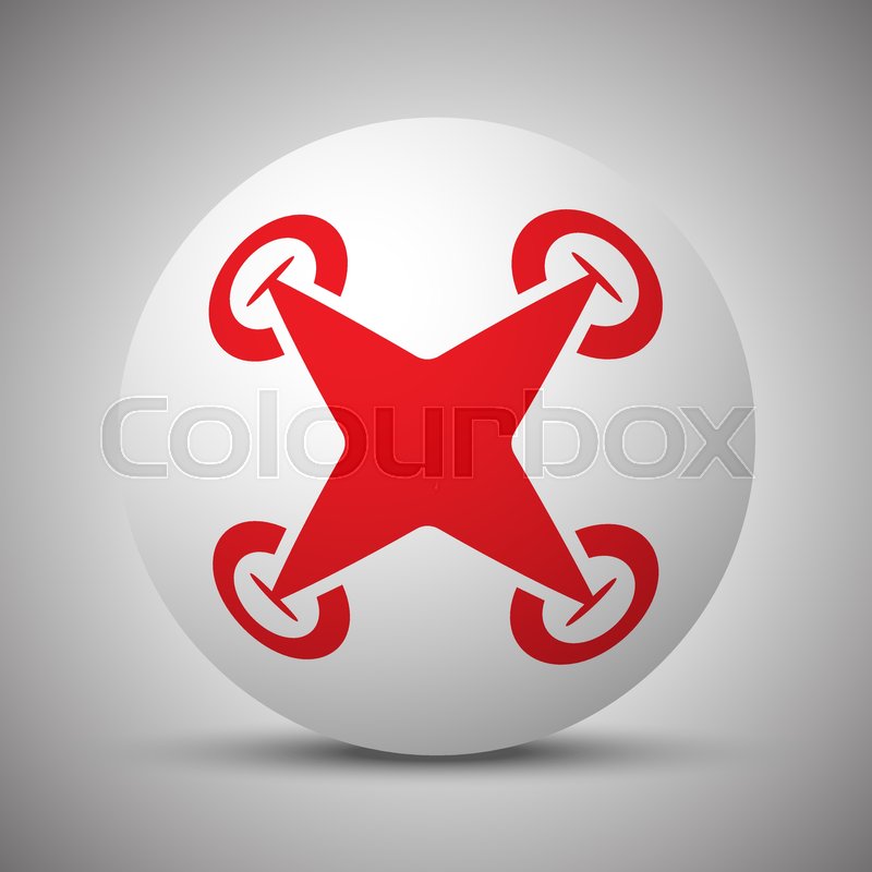 800x800 Red Drone Quadcopter Icon On White Stock Vector Colourbox