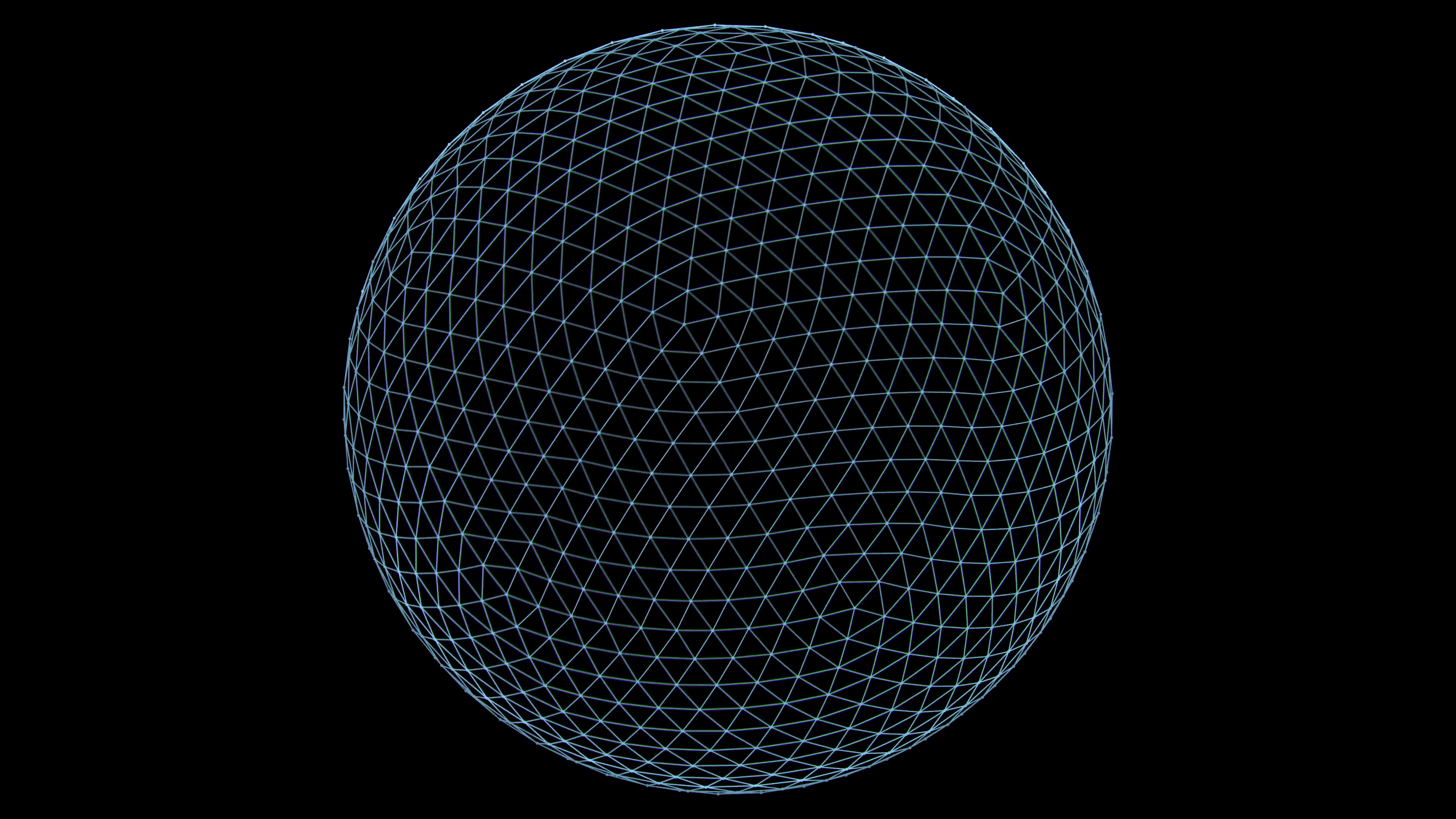3840x2160 Retro Vector Sphere Wireframe Motion Background