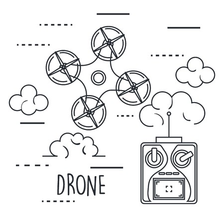 450x450 Drone With Remote Control Technology Icon Vector Illustration