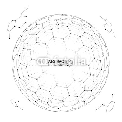 400x400 Physics And Chemistry Science Concept With Hexagonal Grid Vector
