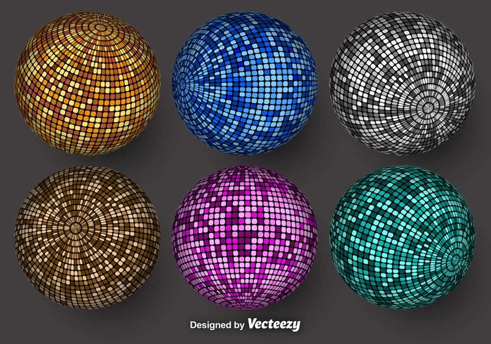 700x490 Colorful Vector Spheres With Mosaic Textures Free Vectors Ui