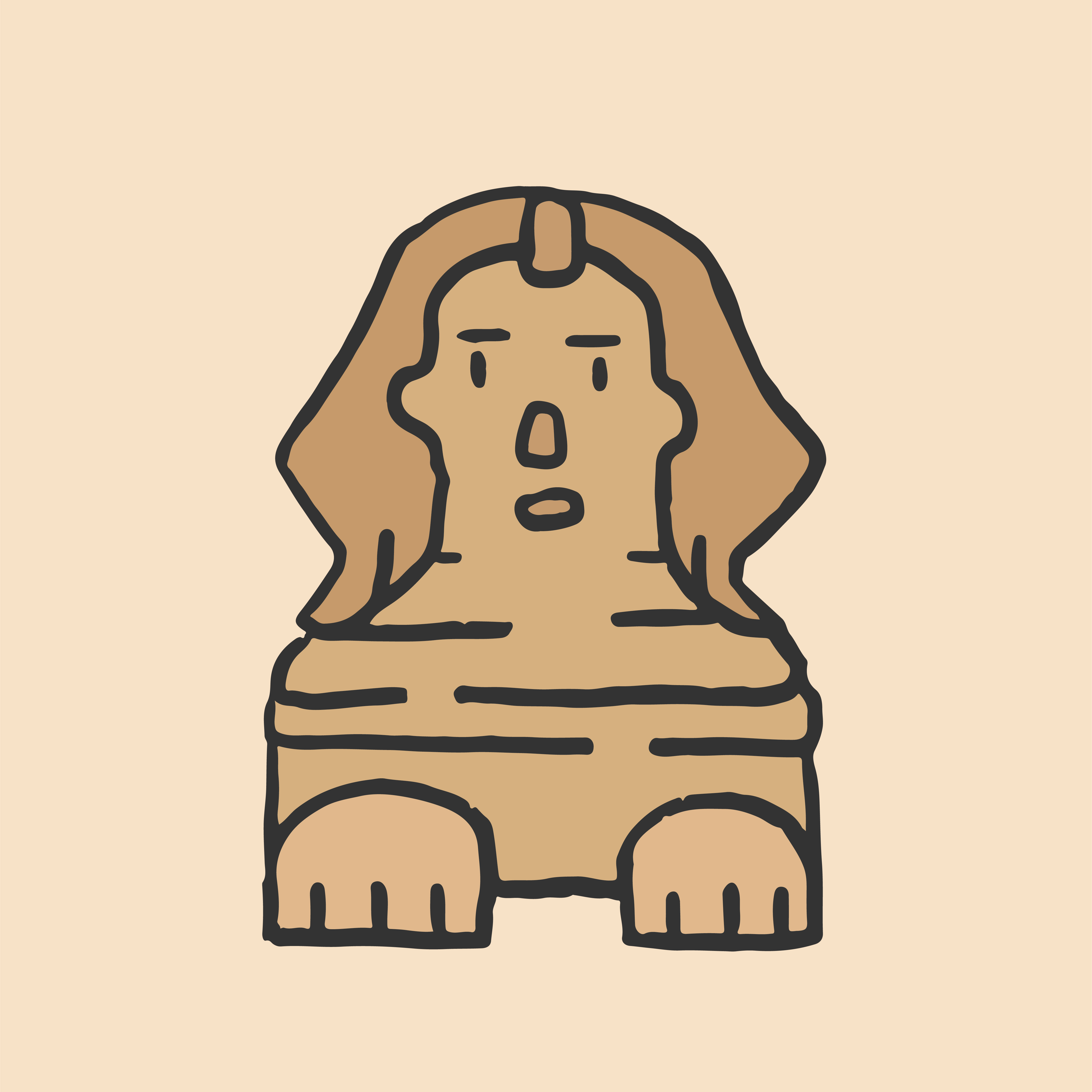4676x4675 Sphinx Egypt Free Vector Art
