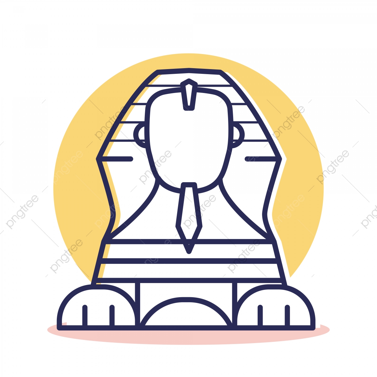 1200x1200 Travel And Destination Sphinx Icon With Outline Style, Travel