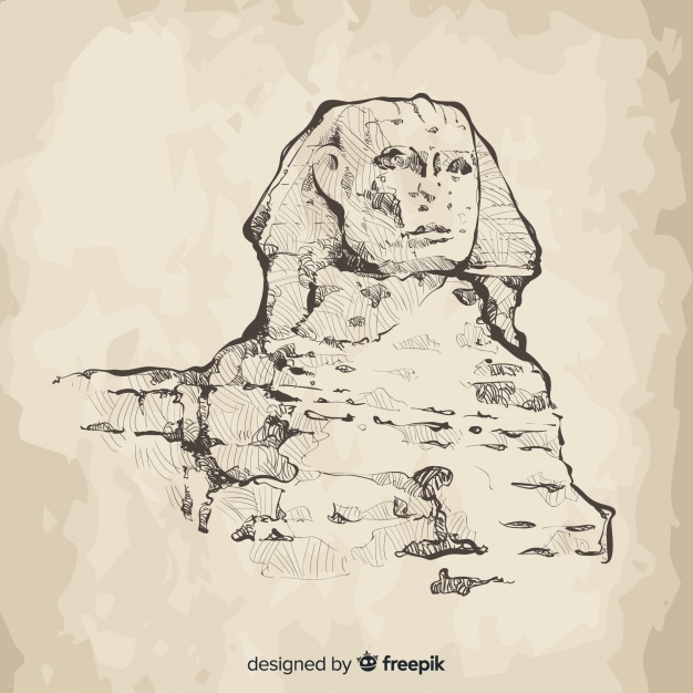626x626 Egypt Sphinx Background Hand Drawn Style Vector Free Download