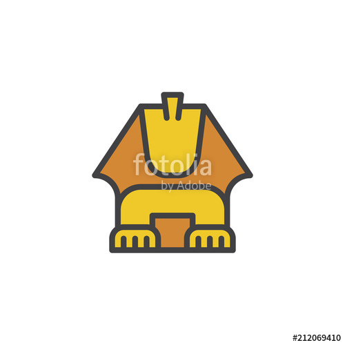 500x500 Egyptian Sphinx Filled Outline Icon, Line Vector Sign, Linear