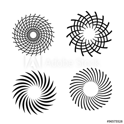 500x500 Set Of Vector Spirals Design Element
