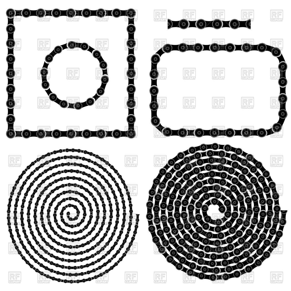 1200x1200 Chain Frames Spirals Set On White Background Vector Image