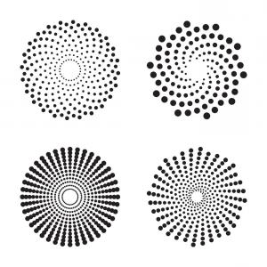300x300 Halftone Circles Of Dots Twisted Spirals Vector Soidergi