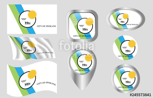 500x320 Flag Of Spokane, Washington Stock Image And Royalty Free Vector