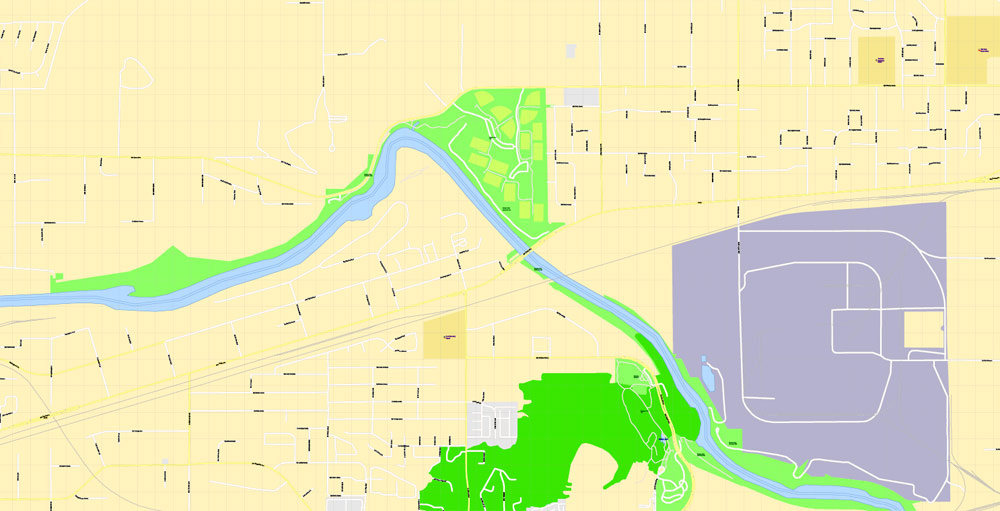 1000x511 Pdf Map Spokane County + Spokane City Plan, Editable Detailed Vector