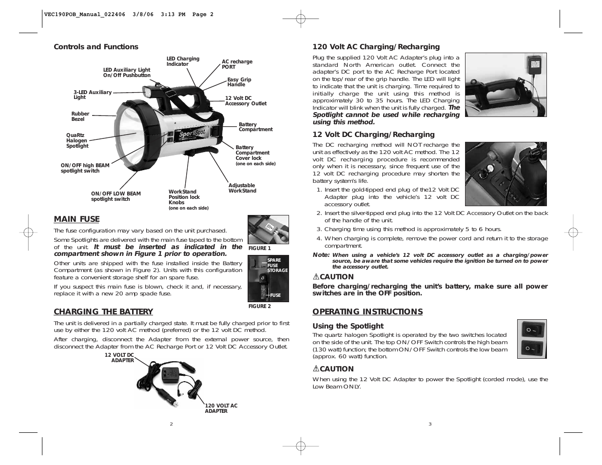 1235x954 Vector Sport Spot User Manual