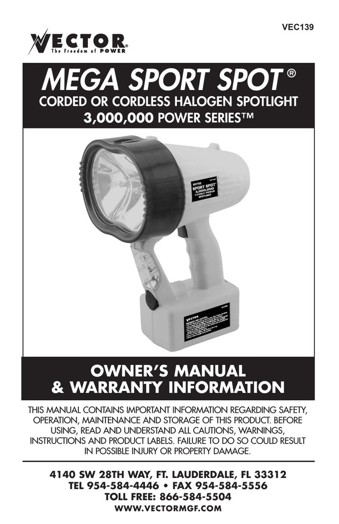 663x1024 Vector Owner`s Manual