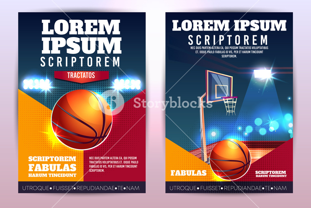 1000x667 Basketball Tournament Promo Vertical Vector Poster Or Brochure