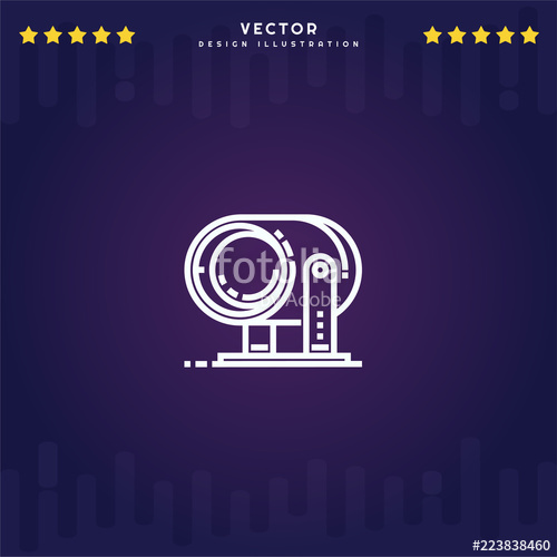 500x500 Outline Spotlight Icon Isolated On Gradient Background