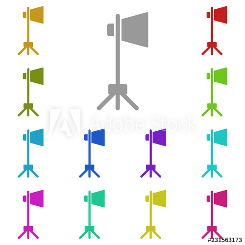 500x500 Spotlight Icon In Multi Color Simple Glyph Vector Of Education