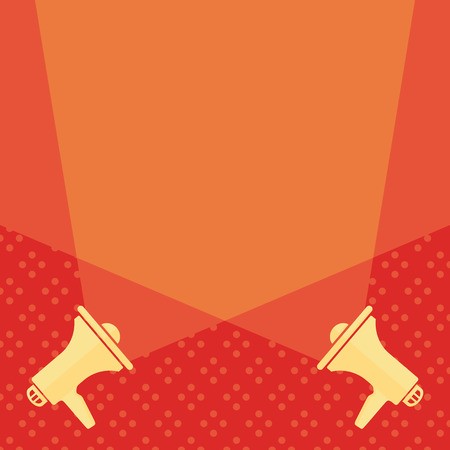 450x450 Blank Double Spotlight Crisscrossing Upward From Two Megaphones