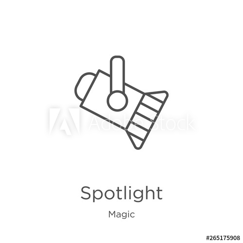 500x500 Spotlight Icon Vector From Magic Collection Thin Line Spotlight