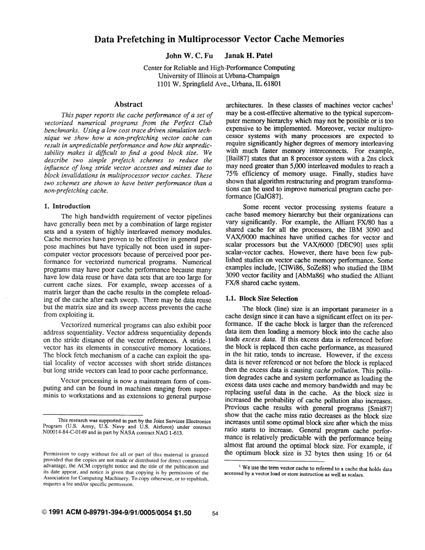 850x1099 Pdf Data Prefetching In Multiprocessor Vector Cache Memories