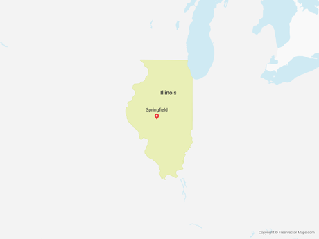 460x345 Vector Map Of Illinois Free Vector Maps