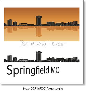 362x382 Springfield Mo Skyline, Art Print Barewalls Posters Prints