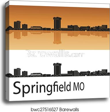 382x390 Springfield Mo Skyline, Canvas Print Barewalls Posters Prints