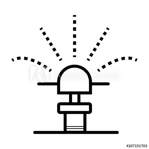 500x500 Garden Sprinkler Icon Automatic Lawn Watering System Vector