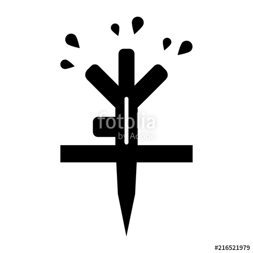 500x500 Sprinkler Solid Icon Vector Illustration Isolated On White Glyph
