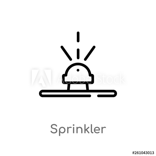 500x500 Outline Sprinkler Vector Icon Isolated Black Simple Line Element
